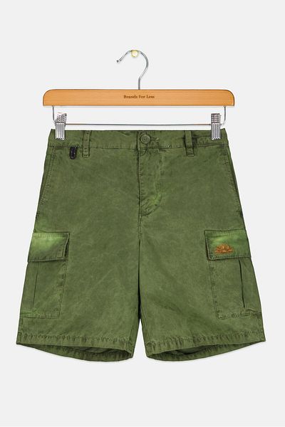 SUNDEK Kids Boy Embroidered Logo Beachwear Shorts, Washed Green