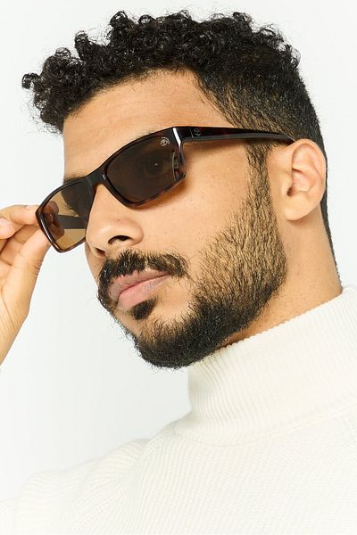 Timberland Men Tb9297 Rectangle Sunglasses, Brown