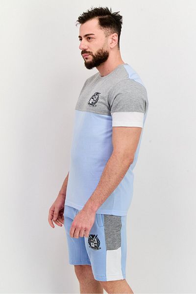 Akademiks Men 2 Piece Brand Logo Sweatshirt And Shorts, Grey