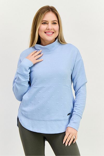 Nine West Women Sportswear Fit Long Sleeve Outdoor Sweatshirt, Blue