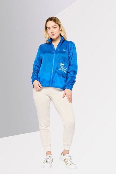 Lacoste Women Brand Logo Windbreaker Jacket, Blue