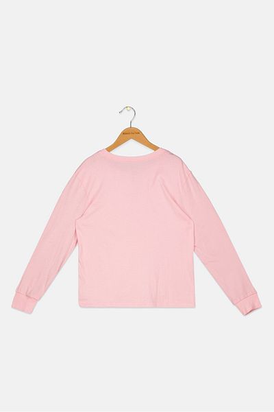 Roxy Kids Girl Graphic Printed Long Sleeve Top, Pink