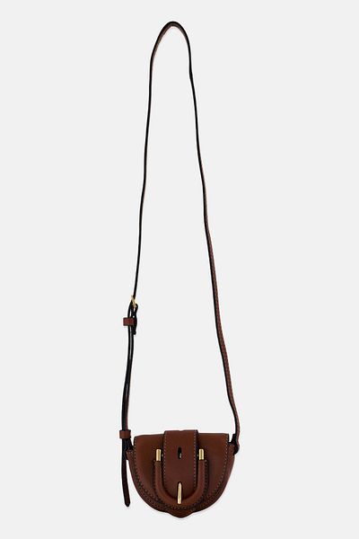 Fossil Women Leather Mini Crossbody Bag 6 H x 8 L x 5 W cm, Brown