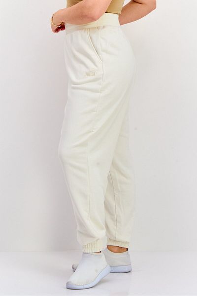 Puma Women Sportswear Fit Embroidered Logo Training Sweatpants, Off White