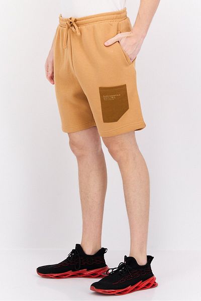 BLANK ESSENTIALS Men Brand Logo Basic Shorts, Camel
