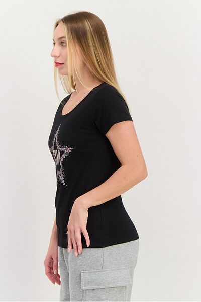 SKECHERS Women Sportswear Fit Short Sleeve Training T-shirt, Black