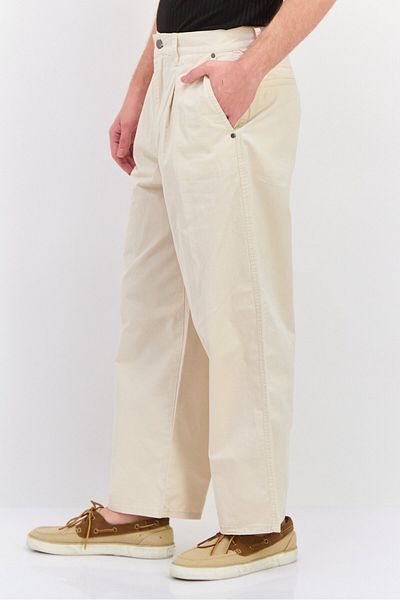 WRANGLER Men Super Baggy Fit Solid Straight Leg Pants, Beige