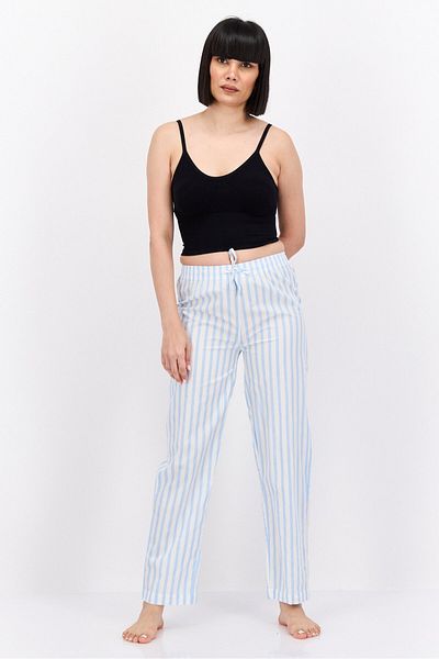 XOXO Women Stripped Drawstring Pajamas, Blue