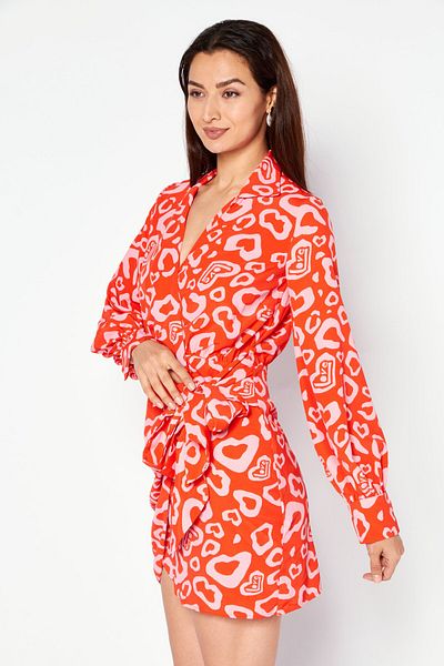 Never Fully Dressed Women All Over Printed Casual Mini Dress, Pink