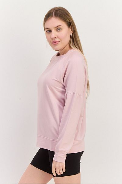 SKECHERS Women Sportswear Fit Long Sleeve Training Sweatshirt, Light Pink