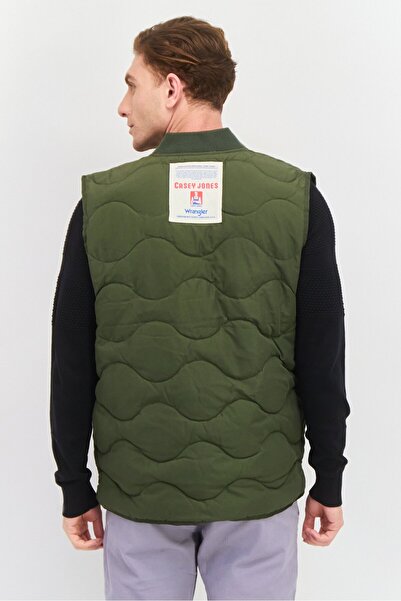 WRANGLER Men Solid Padded Vest, Hunter Green