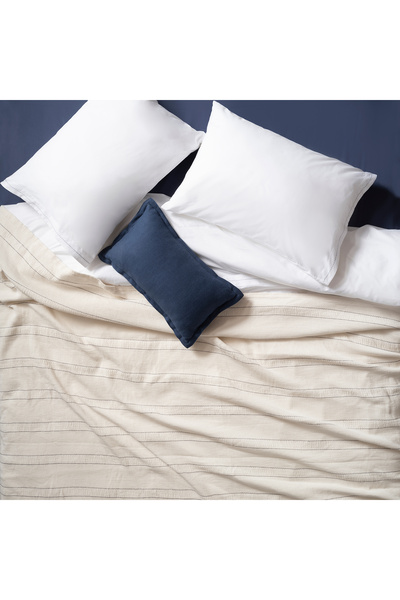 Zsa Zsa Zsu Faro İplik Boyalı Tek Kişilik Pamuk %100 Pamuk Yatak Örtüsü 160x240 Cm Beyaz - Lacıvert