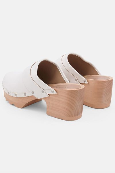 Aerosoles Women Slip On Leather Clogs, White
