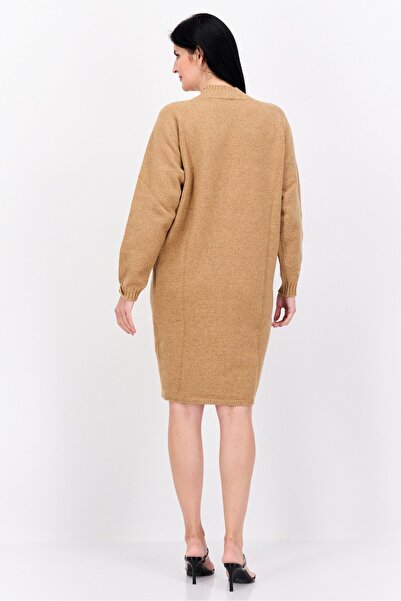 Hugo Boss Women Heather Sweater Dress, Sand Brown