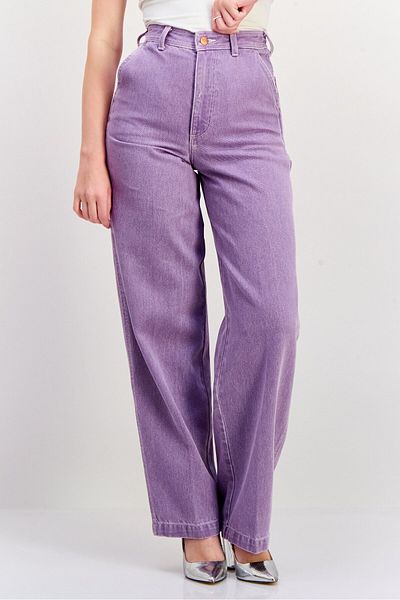 WRANGLER Women Regular Fit High Rise Straight Leg Jeans, Purple