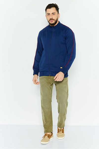 Levi's Men Band Collar Long Sleeves Brand Logo Sweatshirt, Navy