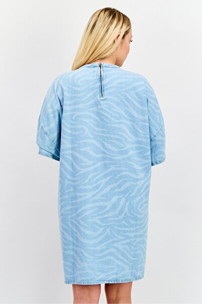 WRANGLER Women Washed Denim Midi Dress, Blue