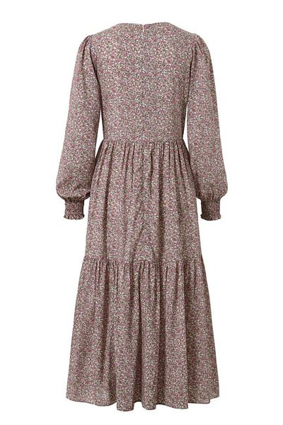 Tchibo Women Allover Print Midi Dress, Green Combo