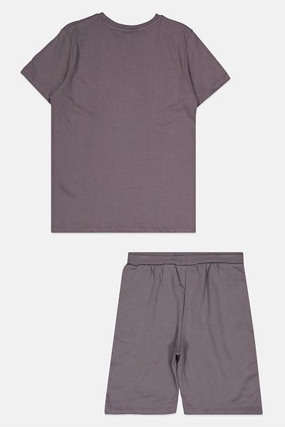 Ellesse Kids Boy 2 Pieces Brand Logo T Shirt And Short, Grey