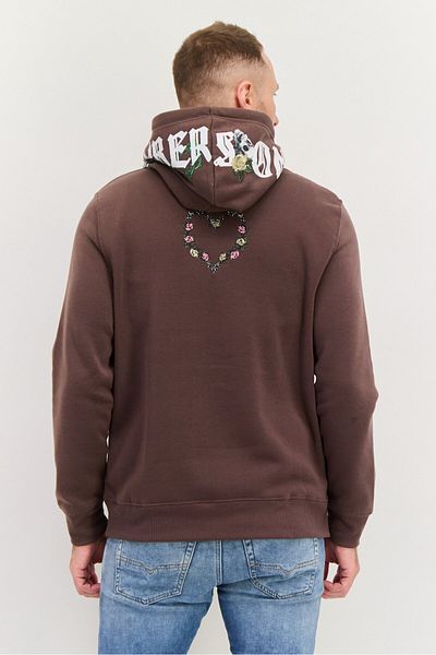 Members Only Men Hooded Embroidered Long Sleeves Sweatshirt, Brown