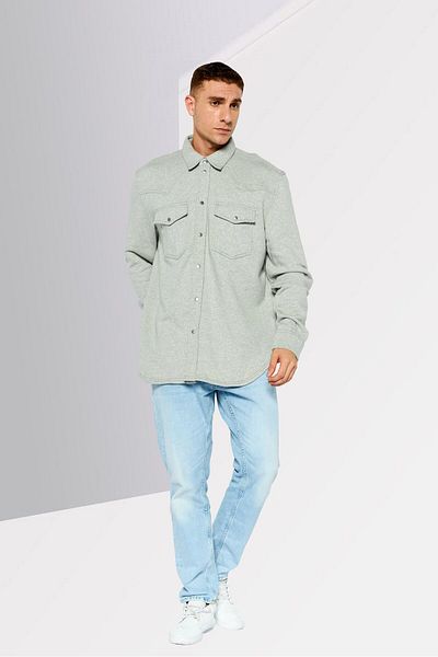 Diesel Men Heather Shirt Jacket, Light Grey