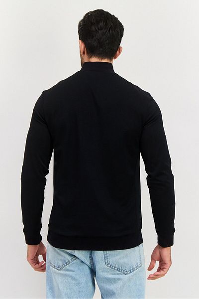 Lyle & Scott Men Mock Neck Long Sleeves Solid Sweatshirt, Black