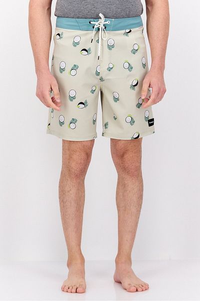 Hurley Men Allover Print 7 Inseam Length Board Shorts, Khaki