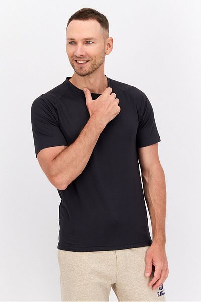 Legend Men Sportswear Fit Short Sleeves Training T-shirt, Charcoal Black