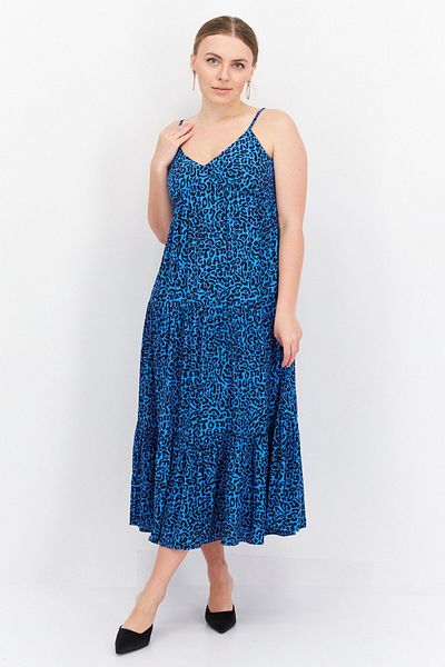 Tommy Jeans Women Animal Print Midi Dress, Blue