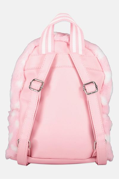 OMG Accessories Kids Girl Butterfly Heart Print Faux Fur Backpack 25 H x 23 L x 8 W cm, Pink