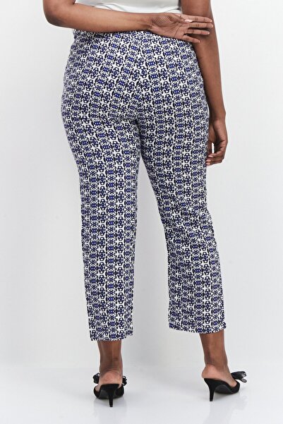 Tchibo Women Regular Fit Allover Print Trouser, White