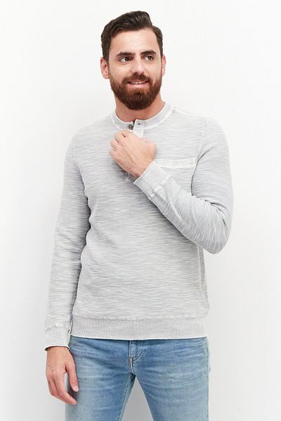 True Grit Men Crew Neck Long Sleeve Knitted Sweatshirt, Grey