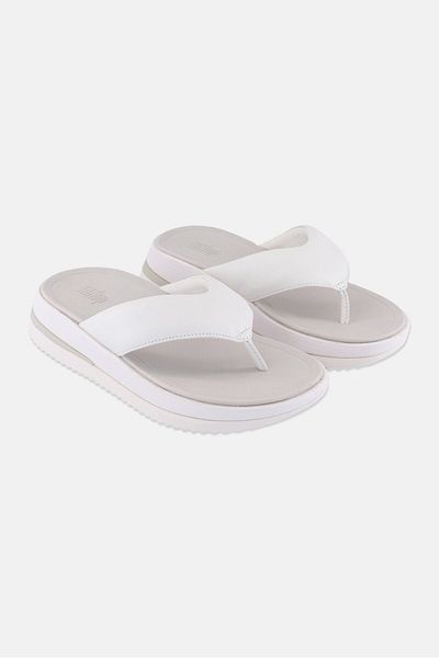 Fitflop Women Surff Leather Toe Post Slip On Sandals, White