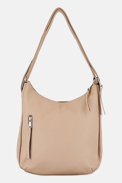 French Connection Women Brand Logo Convertible Backpack 30 H x 31 L x 7 W cm, Beige