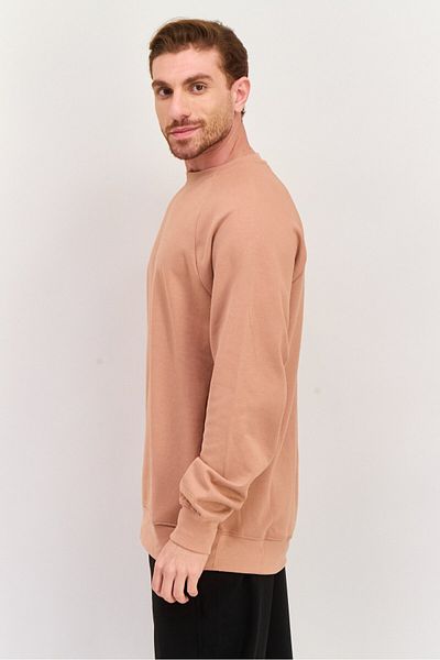 Hurley Men Crew Neck Long Sleeve Embroidered Logo Sweatshirt, Coral