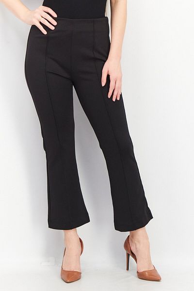 Esprit Women Flare Leg Plain Pants, Black
