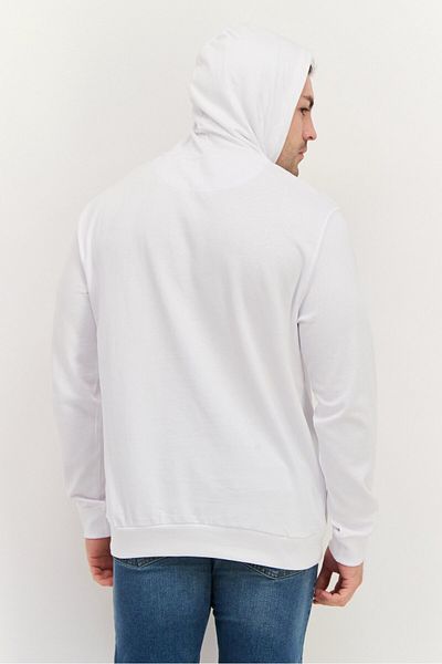 GAZZARRİNİ Men Hooded Brand Logo Long Sleeves Sweatshirt, White