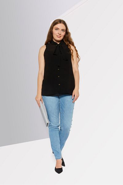 Michael Kors Women Tie Neck Sleeveless Plain Top, Black