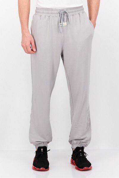 Tribe of 6 Men Regular Fit Drawstring Plain Jogger Pants, Grey