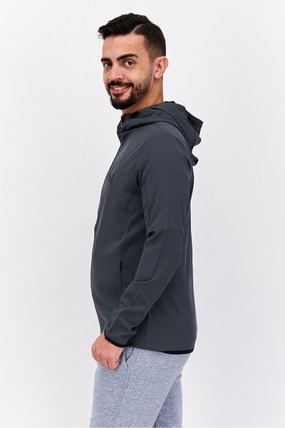 Tapout Men Sportswear Fit Long Sleeve Training Windbreak Jacket, Dark Grey