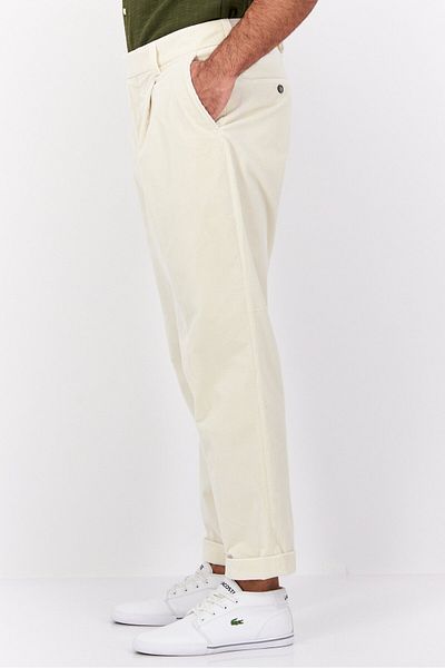 BOSS Men Relaxed Fit Solid Corduroy Pants, Cream