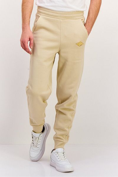 Esprit Men Regular Fit Brand Logo Jogger Pants, Cream