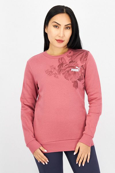 Puma Women Sportswear Fit Long Sleeve Training Fleece Sweatshirt, Pale Red