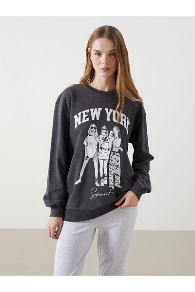 LC Waikiki Γυναικείο φούτερ με στάμπα LCWAIKIKI Classic New York