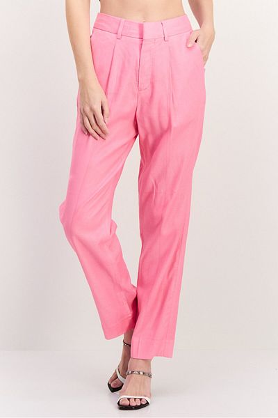 Scotch & Soda Women Regular Fit Solid Straight Leg Pants, Pink
