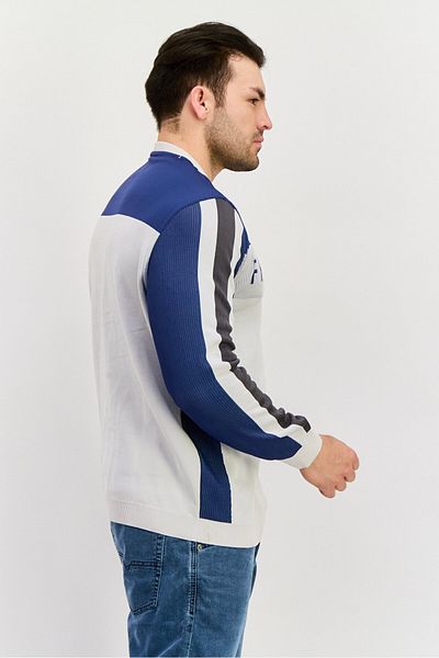 freesoul Men Crew Neck Brand Logo Long Sleeves Sweatshirt, Cream