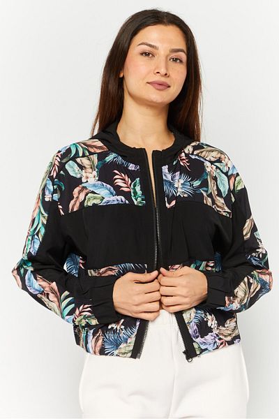 Hurley Women Sportswear Fit Floral Pattern Running Sweatshirts, Black