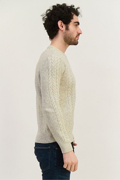 Jules Men Knitted Long Sleeve Sweater, Grey