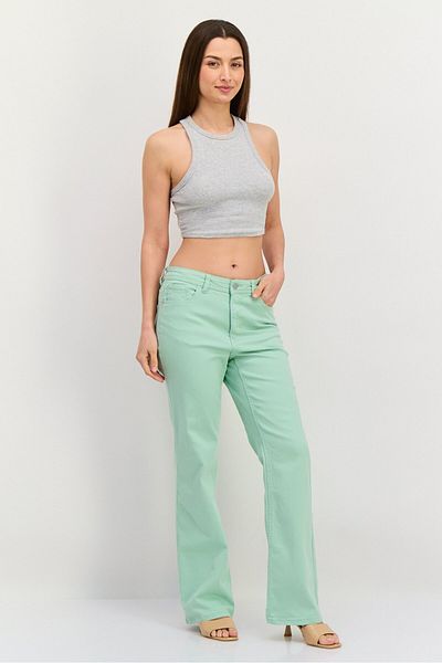 Tchibo Women Regular Fit Plain Stretchable Jeans, Sage Green