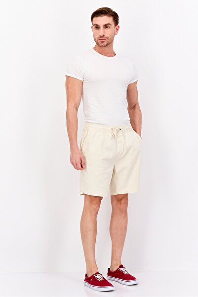 Mister Men Plain Drawstring Stretchable Basic Shorts, Beige